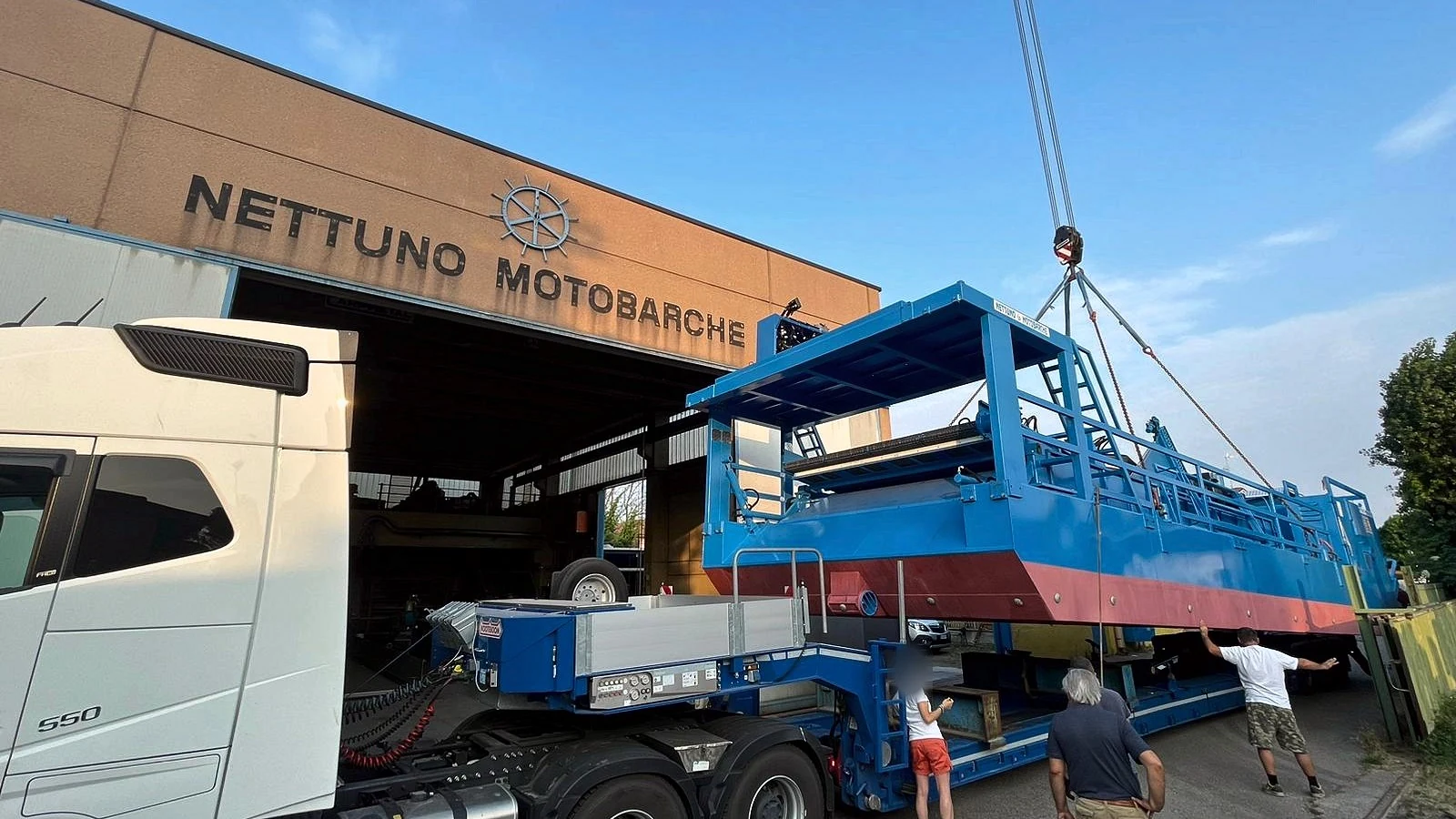 Loaded up, outside our shipyard